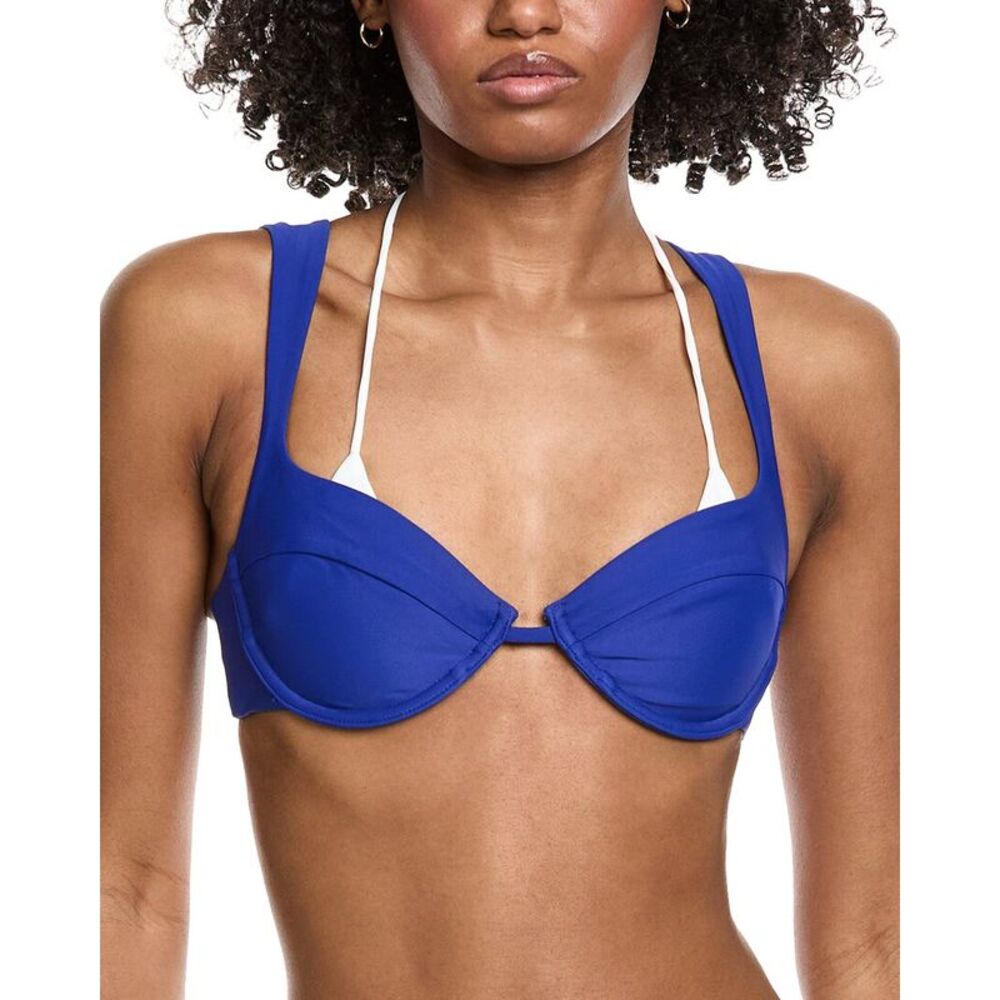 Amanda Uprichard Womens  Lazio Bikini Top, Blue